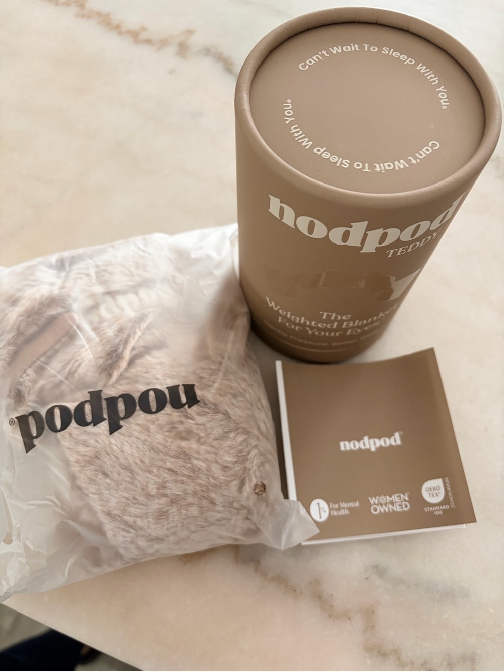 nodpod Teddy Weighted Eye Pillow in Beige